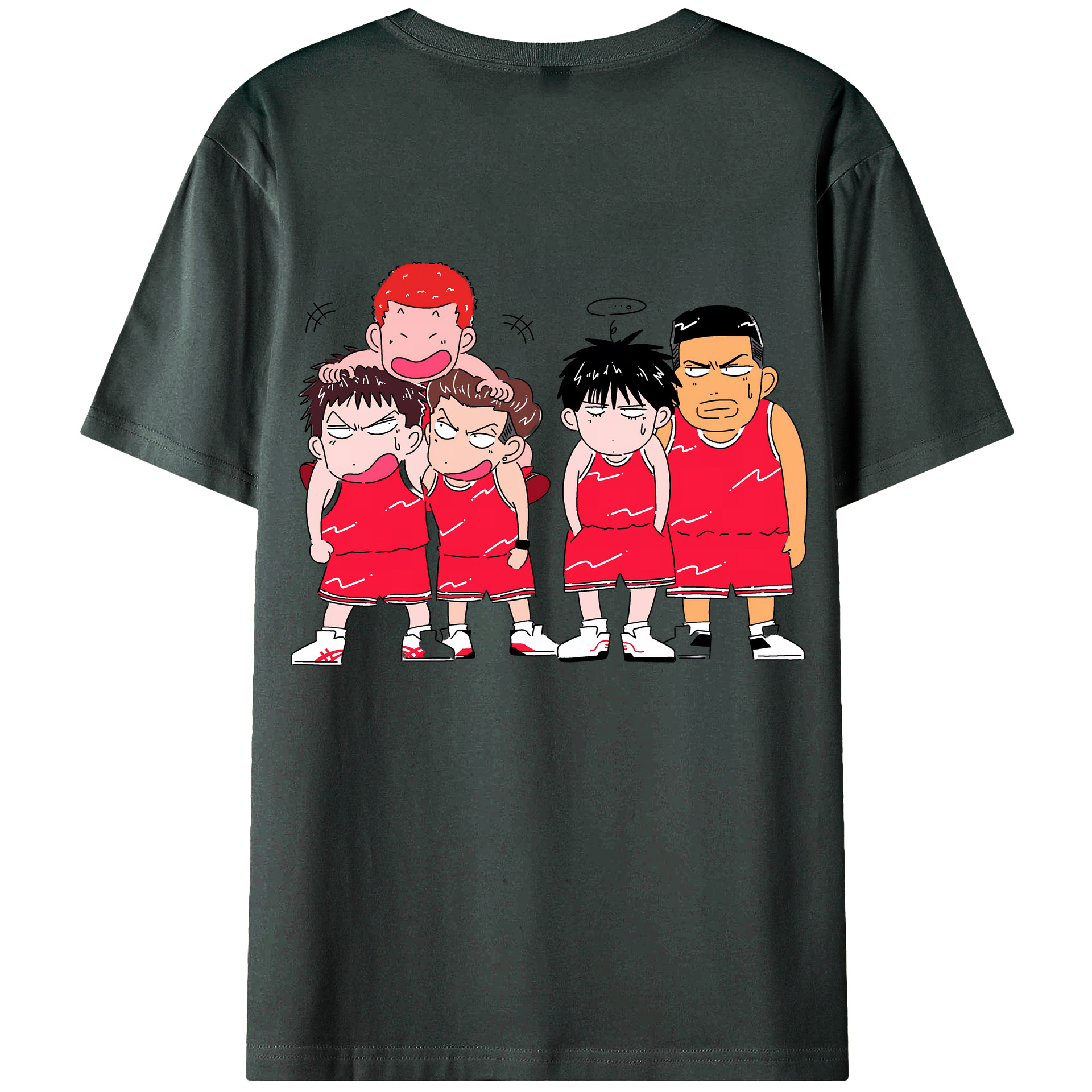 （画像用） SLAM DUNK／スラムダンク 綿100％ メンズ半袖Tシャツ（バックプリント） 通気性